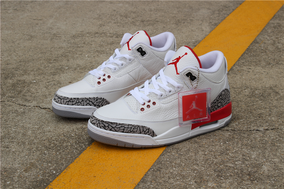 2019 Air Jordan 3 Katrina White Red Shoes